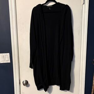 Forever 21 Black Longline Hooded Cardigan